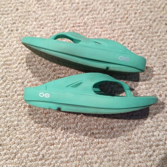 Oofos OOriginal Sandals Flip Flops Mens 3 Womens 5 Seafoam Green Recovery - Picture 5 of 7